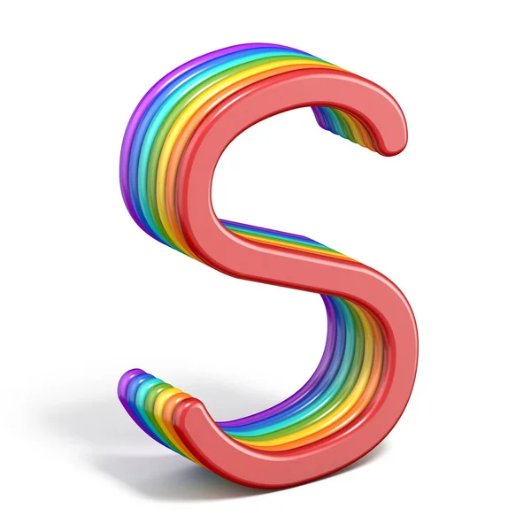 Lettera carattere Rainbow S 3D — Foto Stock