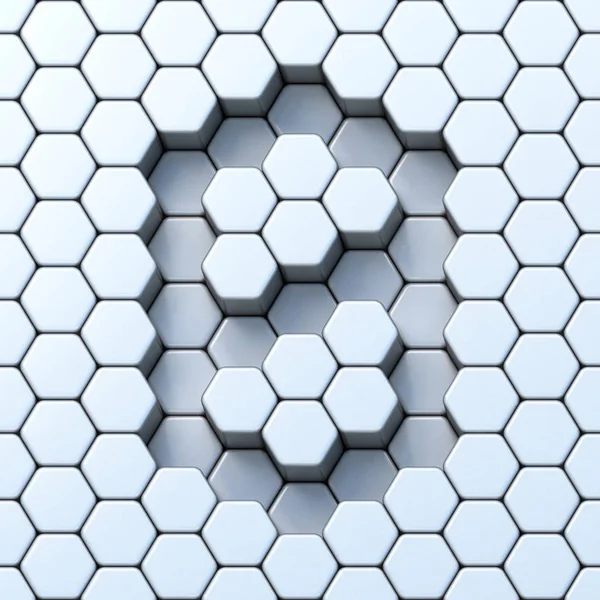 Hexagonal grid number ZERO 0 3D — Stock Photo, Image