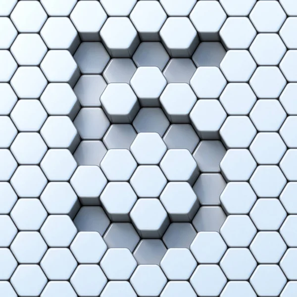 Hexagonální mřížky číslo pět 5 3d — Stock fotografie