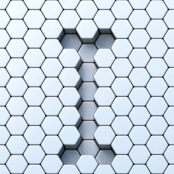 Hexagonální mřížky písmeno I 3d — Stock fotografie