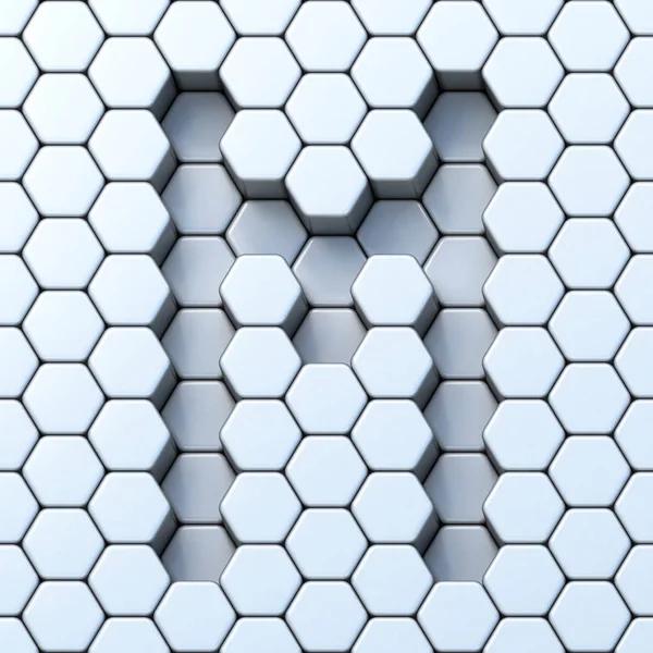 Grille hexagonale lettre M 3D — Photo