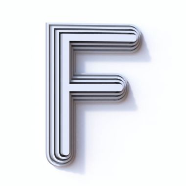 Üç adım yazı tipi F harfi 3d