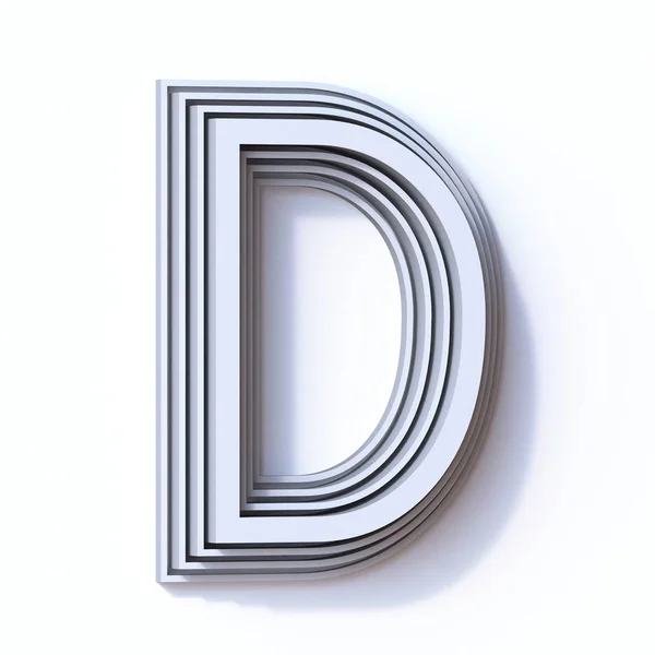 Drie stappen lettertype letter D 3d — Stockfoto