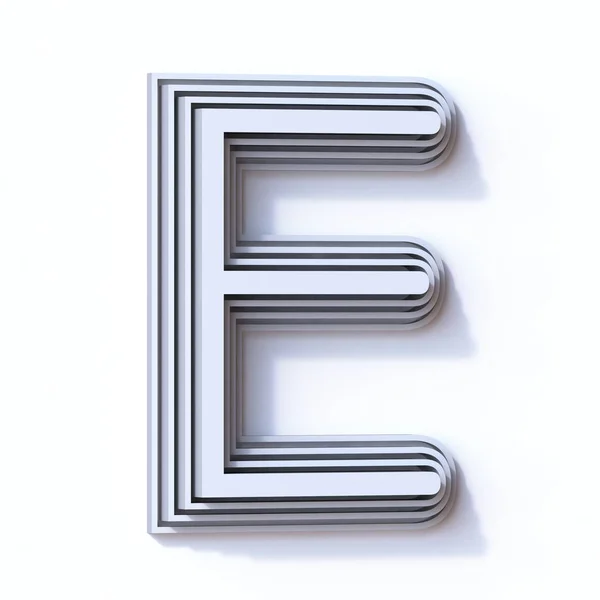Três passos letra fonte E 3D — Fotografia de Stock
