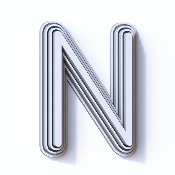 Tre steg teckensnitt bokstaven N 3d — Stockfoto