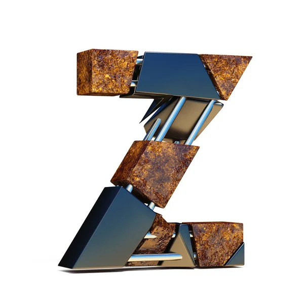 Черно-коричневый шрифт LETTER Z 3D — стоковое фото