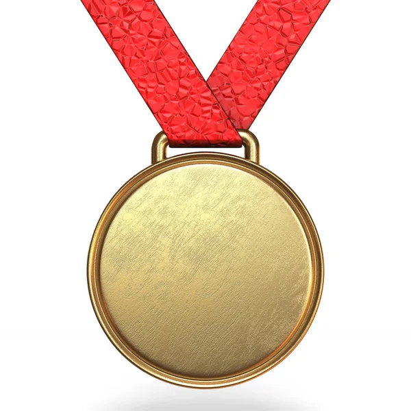 Medalha Ouro Ilustração Renderização Isolado Fundo Branco — Fotografia de Stock