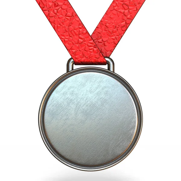 Médaille Argent Rendu Illustration Isolée Sur Fond Blanc — Photo