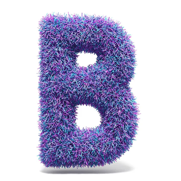 Фиолетовый Искусственный Мех Letter Рендеринг Иллюстрация Изолированы Белом Фоне — стоковое фото