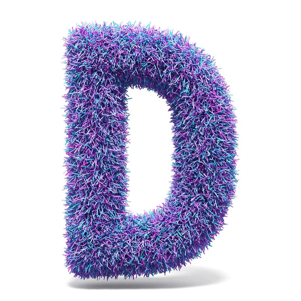 Purple Faux Fur Letter Renderizar Ilustração Isolada Fundo Branco — Fotografia de Stock