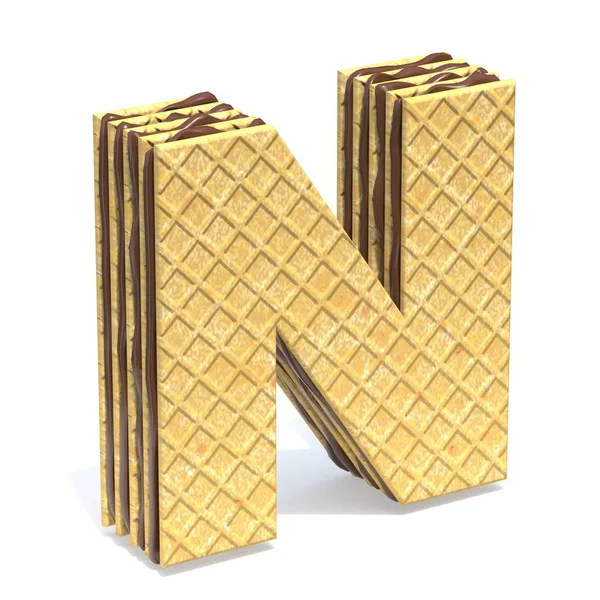 Çikolata kremalı gözleme yazı tipi N harfi 3D — Stok fotoğraf
