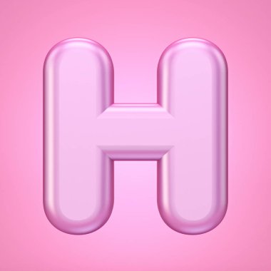 Pembe yazı tipi H 3d harfi