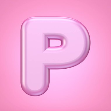 Pembe yazı tipi P 3d