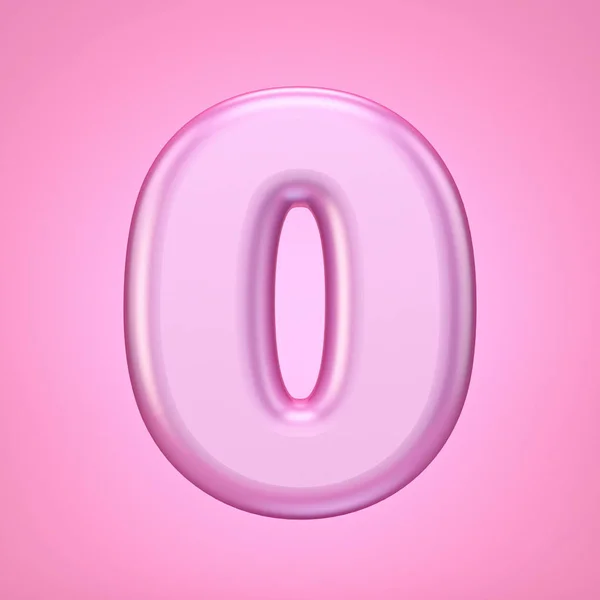 Pink lettertype Number 0 Zero 3d — Stockfoto