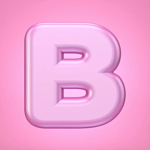 Pink font Letter B 3D — Stock Photo, Image