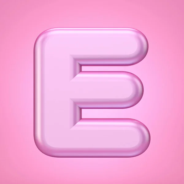 Pink fuente Letter E 3D —  Fotos de Stock