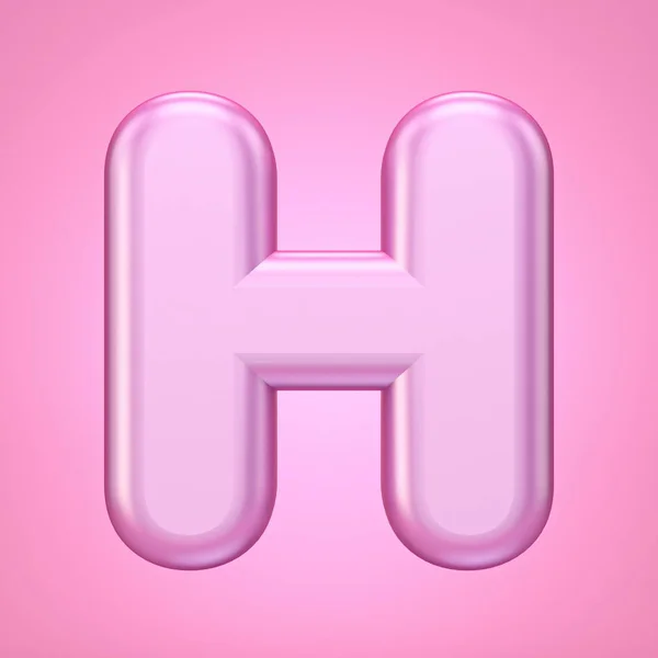Carta de fonte rosa H 3D — Fotografia de Stock