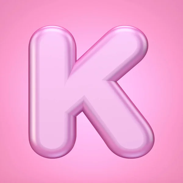 Różowa czcionka Letter K 3d — Zdjęcie stockowe