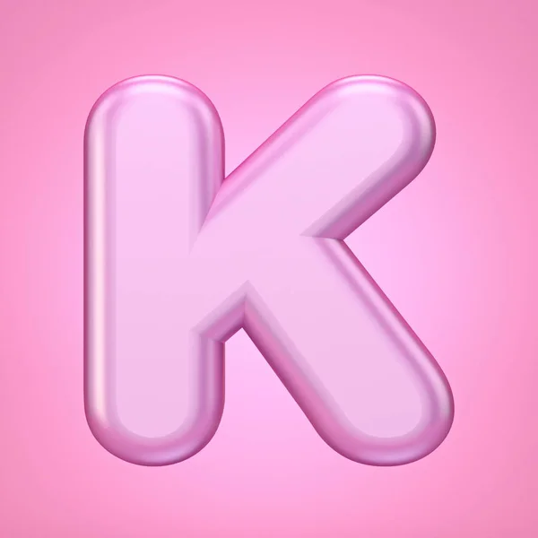 Font rosa Letter K 3D — Foto Stock