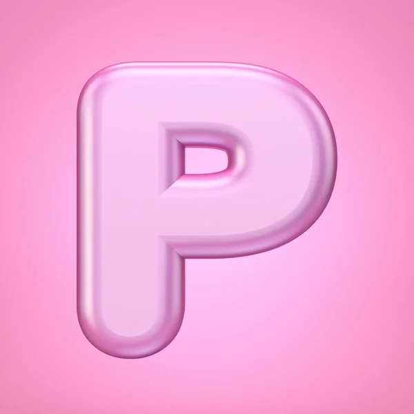 Ροζ γραμματοσειρά γράμμα P 3d — Φωτογραφία Αρχείου