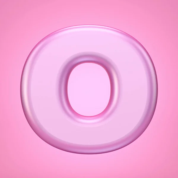 Font rosa Letter O 3D — Foto Stock