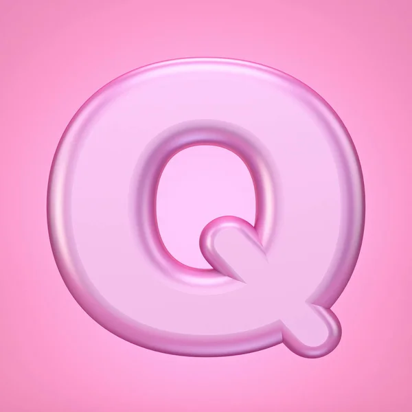 Pink font Letter Q 3D — Stock Photo, Image