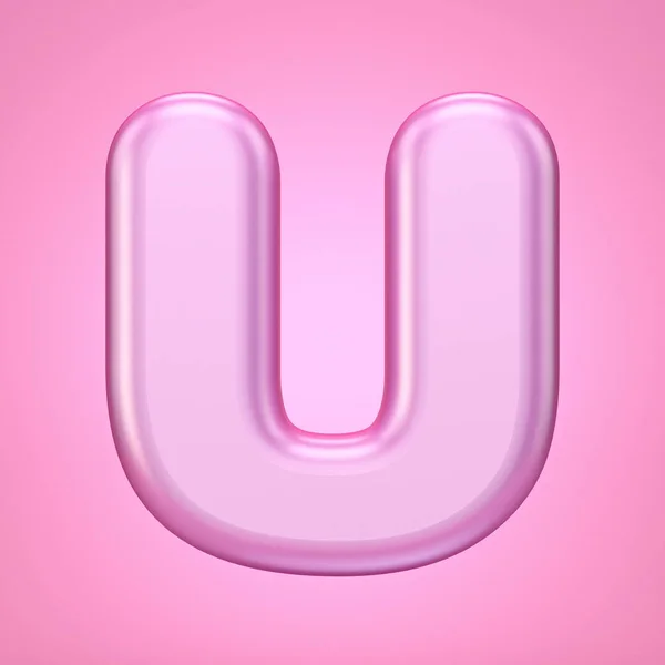 Ροζ γραμματοσειρά γράμμα U 3d — Φωτογραφία Αρχείου