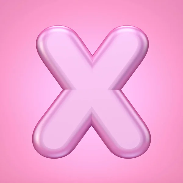 Pink fuente Letter X 3D —  Fotos de Stock