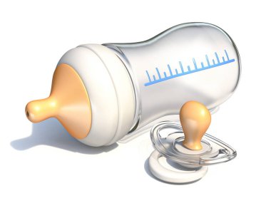 Bebek şişesi ve emzik 3D