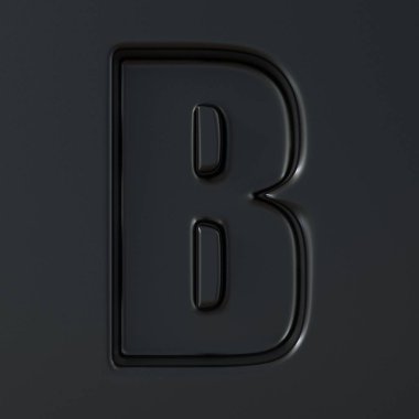 Siyah oymalı yazı tipi B 3d harfi
