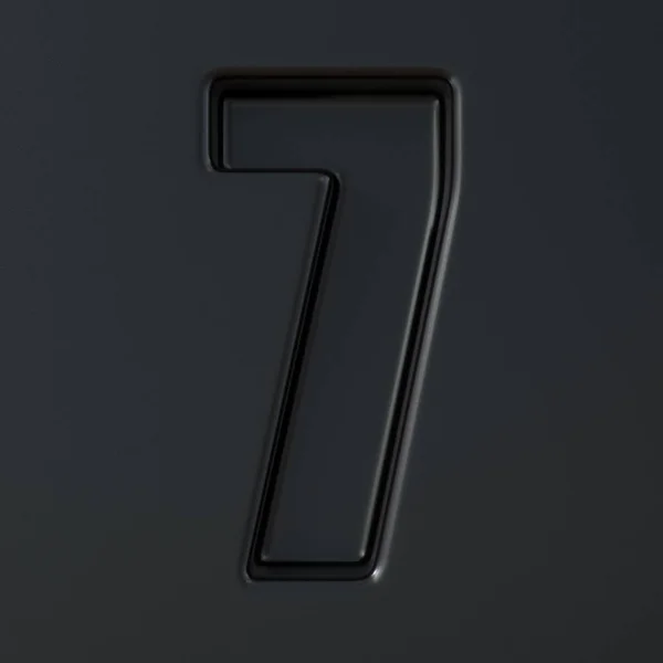 Zwart gegraveerd lettertype nummer 7 Seven 3d — Stockfoto