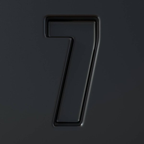 Черный гравированный шрифт номер 7 SEVEN 3D

