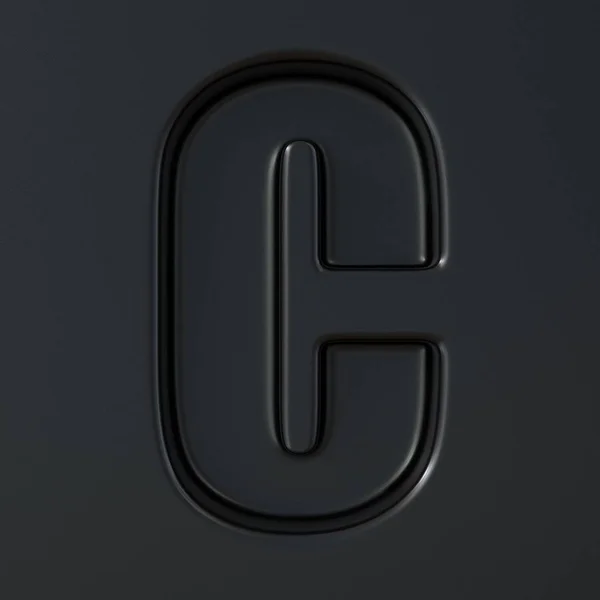 Zwart gegraveerd lettertype Letter C 3d — Stockfoto