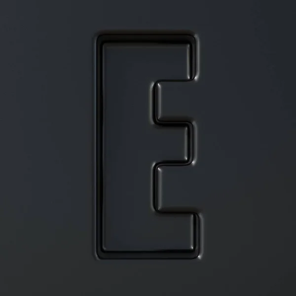 Preto gravada letra letra E 3D — Fotografia de Stock