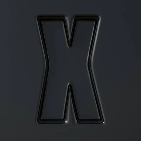 Caratteri incisi neri Letter X 3D — Foto Stock