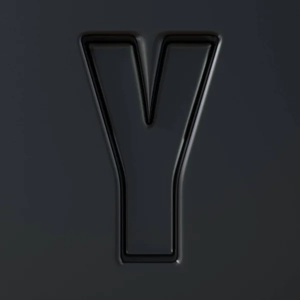Zwart gegraveerd lettertype Letter Y 3d — Stockfoto