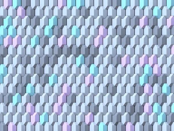 Abstrato geométrico de quatro cores pastel Telhados pequenos fundo 3D — Fotografia de Stock