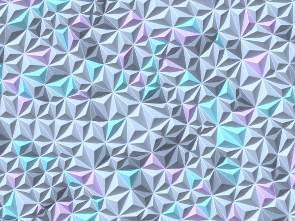 Abstract geometric four pastel color Triangulated background 3D