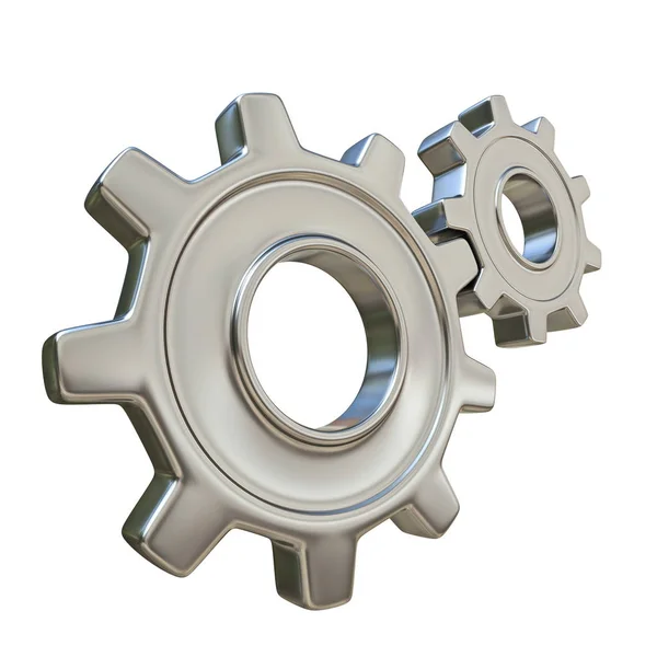 Two metal gear wheels 3D — Stock Photo, Image