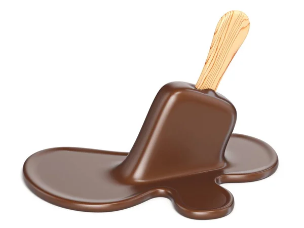 초콜릿녹인 아이스크림 3D — 스톡 사진