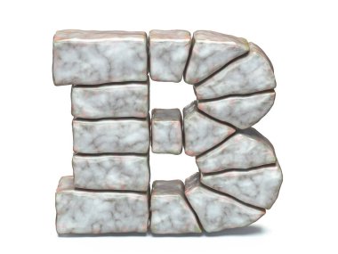 Taş ustası yazı tipi B 3d harfi