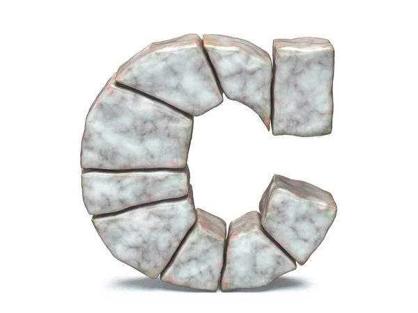 Rock muratura carattere lettera C 3D — Foto Stock