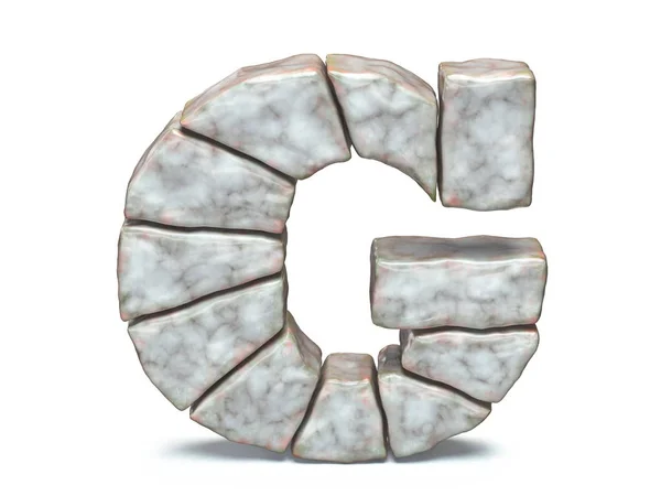 Rock muratura carattere lettera G 3D — Foto Stock