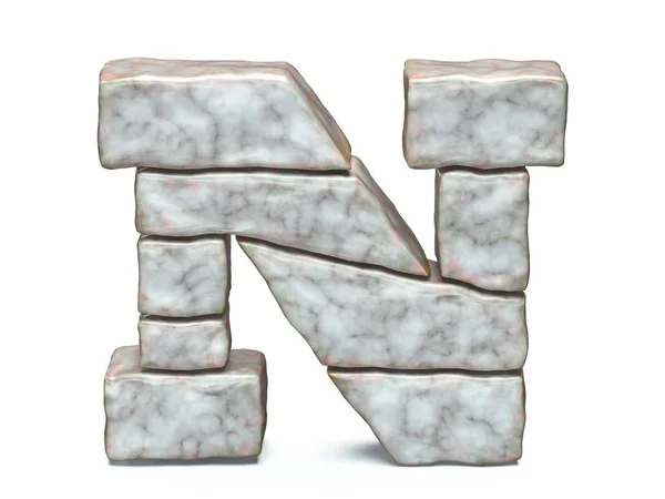 Taş ustası yazı tipi N 3d harfi — Stok fotoğraf