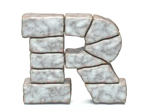 Taş ustası yazı tipi R 3d harfi — Stok fotoğraf