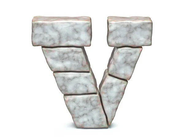 Piedra mampostería letra V 3D — Foto de Stock
