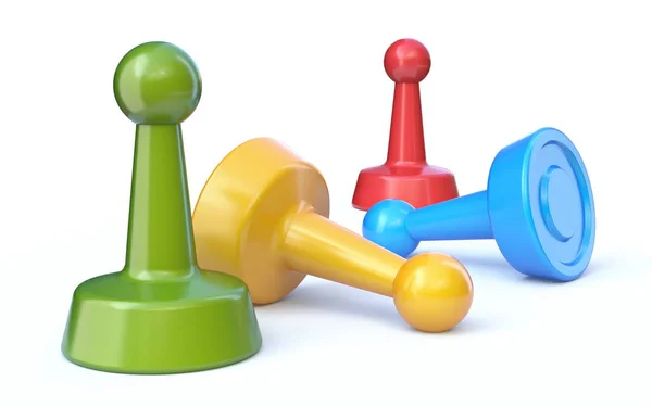 Group of four game pawns 3D — Stock Photo, Image