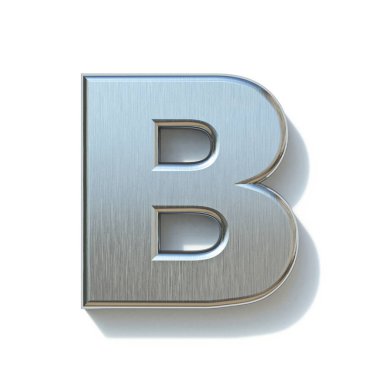 Fırçalanmış metal yazı tipi B 3d harfi