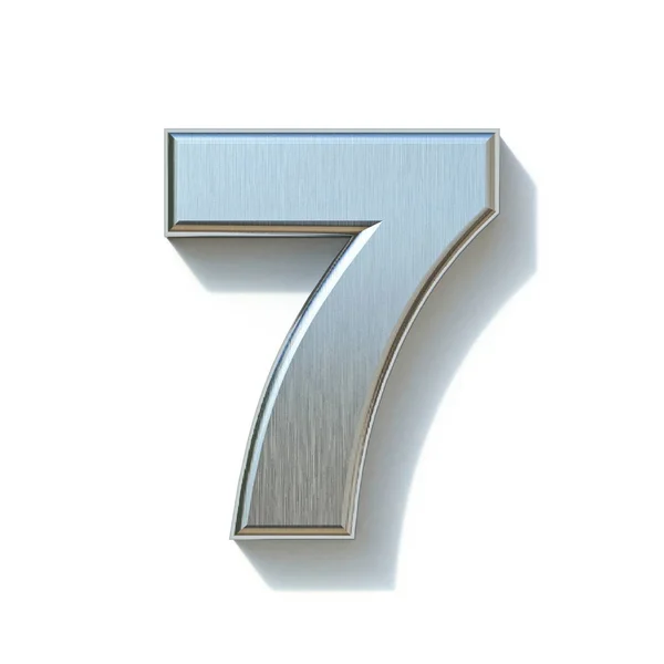 Brushed metal font Number 7 SEVEN 3D — 스톡 사진