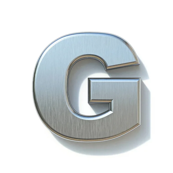 Brushed metal font Letter G 3d — Stock fotografie